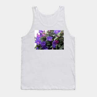 Spring Morning Glories in Blue Tank Top